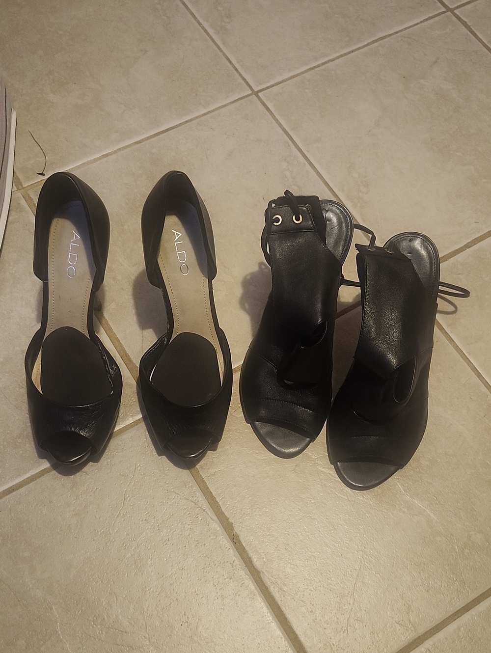 ALDO & Guess Women's Black Peep-Toe Heels